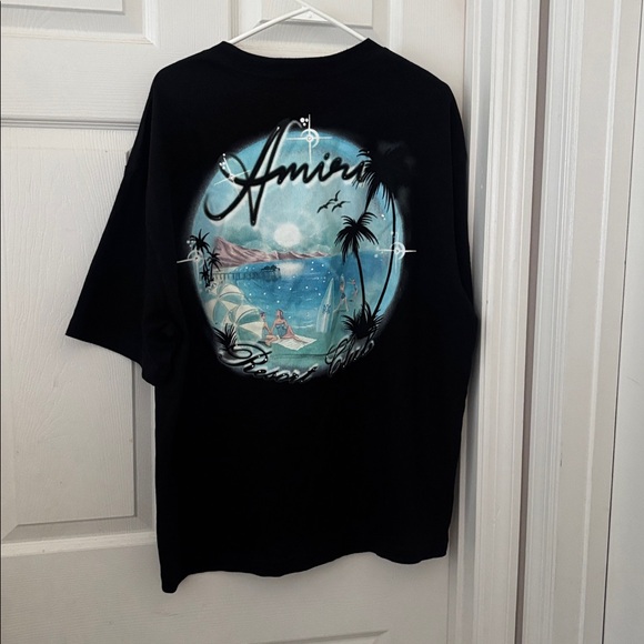 AMIRI Black Shirt with Light Blue Logo - Picture 3 of 10